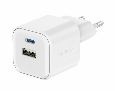 Swissten 12W UBS-A & USB-C Travel Charger - 22071500 - White