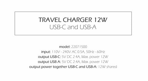 Swissten 12W UBS-A & USB-C Travel Charger - 22071500 - White