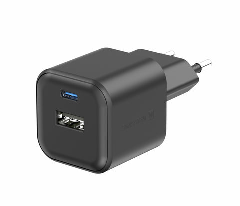 Swissten 12W UBS-A & USB-C Travel Charger - 22071510 - Black