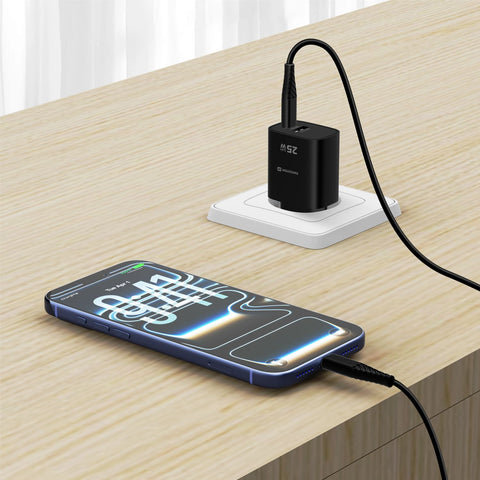 Swissten Edge USB-C + USB-A Travel Charger (25W) - 22071714 - Black