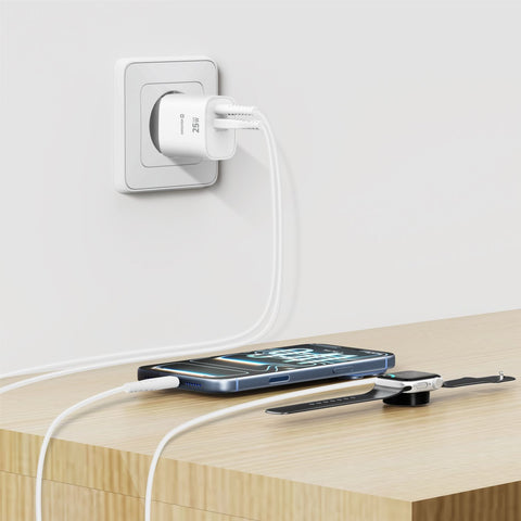 Swissten Edge USB-C + USB-A Travel Charger (25W) - 22071715 - White