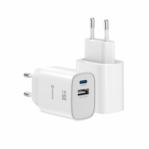 Swissten Edge USB-C + USB-A Travel Charger (35W) - 22071717 - White