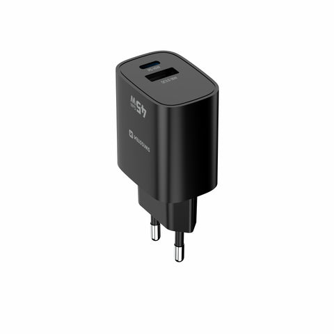 Swissten Edge USB-C + USB-A Travel Charger (45W) - 22071719 - Black