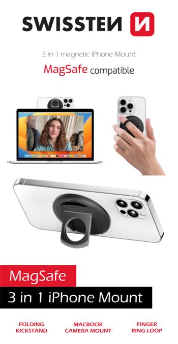 Swissten 3-in-1 iPhone MagSafe Mount - 26001000 - Black