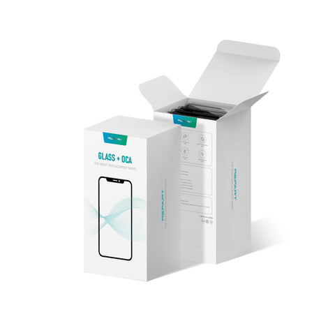 Apple iPhone 8 Plus Glass - Repart - with Front Bezel and OCA Glue - 10 PCS - White