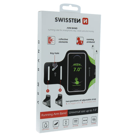 Swissten Armband Case - 32903300 - Up to Phones for 7.0" - Black