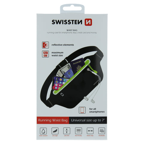 Swissten Waist Bag - 32903400 - Up to Phones for 7.0" - Black