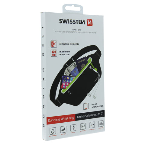 Swissten Waist Bag - 32903400 - Up to Phones for 7.0" - Black