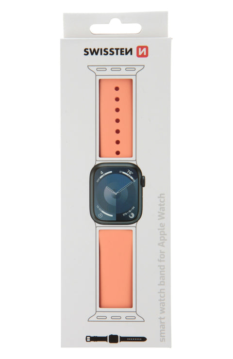 Swissten Apple Watch 38-41mm Silicone Band - 46000108 - Orange Pink
