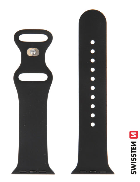 Swissten Apple Watch 42-49mm Silicone Band - 46000111 - Black