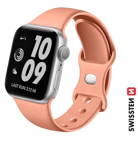 Swissten Apple Watch 42-49mm Silicone Band - 46000118 - Orange Pink
