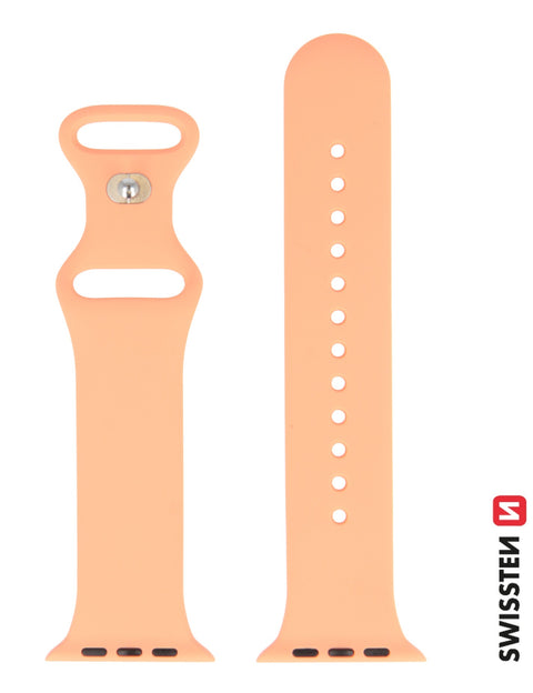 Swissten Apple Watch 42-49mm Silicone Band - 46000118 - Orange Pink