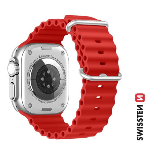 Swissten Apple Watch 42-49mm Silicone Band - 46000402 - With Marine Straps - Red