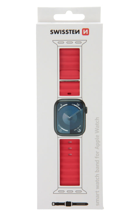 Swissten Apple Watch 42-49mm Silicone Band - 46000402 - With Marine Straps - Red