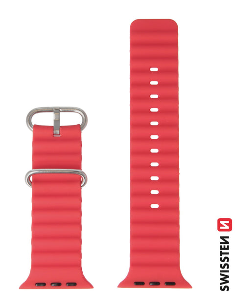 Swissten Apple Watch 42-49mm Silicone Band - 46000402 - With Marine Straps - Red