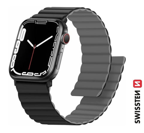 Swissten Apple Watch 38-41mm Magnetic Silicone Band - 46000501 - Black/Grey