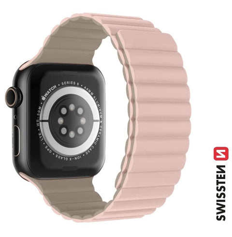 Swissten Apple Watch 42-49mm Magnetic Silicone Band - 46000512 - Pink