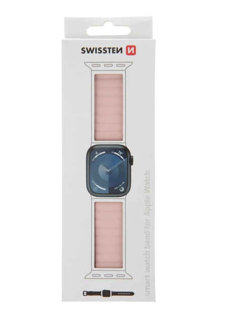 Swissten Apple Watch 42-49mm Magnetic Silicone Band - 46000512 - Pink