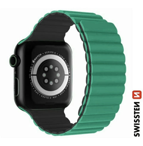 Swissten Apple Watch 42-49mm Magnetic Silicone Band - 46000513 - Green