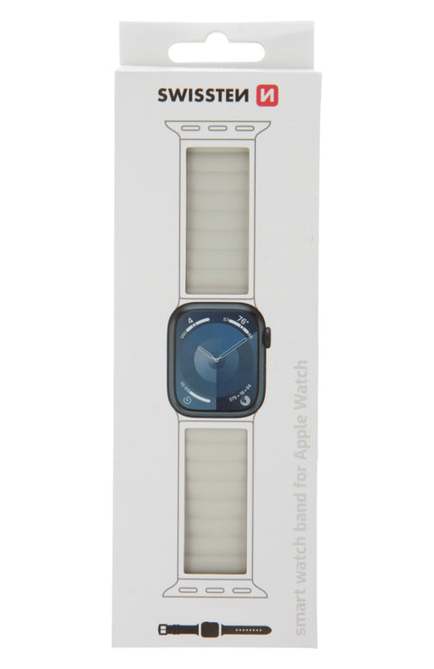 Swissten Apple Watch 42-49mm Magnetic Silicone Band - 46000515 - White