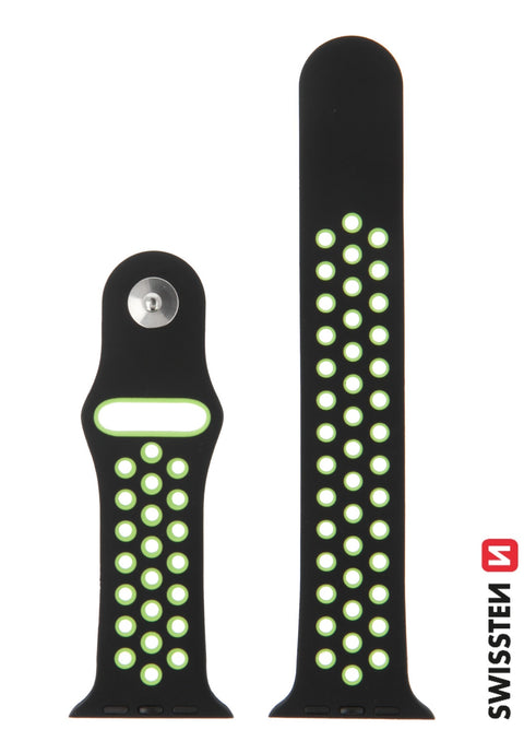 Swissten Apple Watch 42-49mm Sport Silicone Band - 46000611 - Black