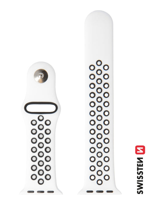 Swissten Apple Watch 42-49mm Sport Silicone Band - 46000612 - White