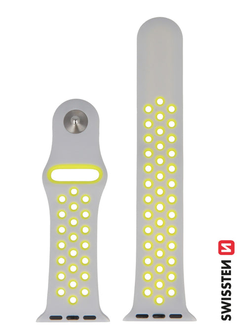 Swissten Apple Watch 42-49mm Sport Silicone Band - 46000613 - Silver