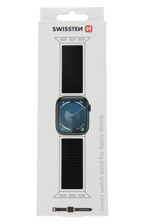 Swissten Apple Watch 38-41mm Nylon Band - 46000702 - Black