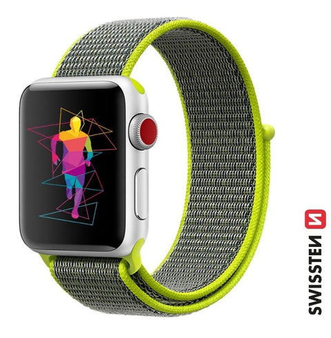 Swissten Apple Watch 42-49mm Nylon Band - 46000711 - Green