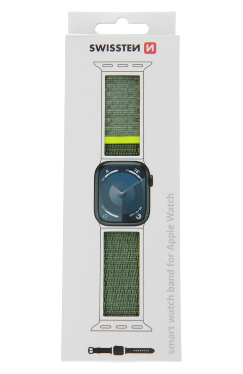 Swissten Apple Watch 42-49mm Nylon Band - 46000711 - Green