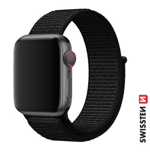 Swissten Apple Watch 42-49mm Nylon Band - 46000712 - Black