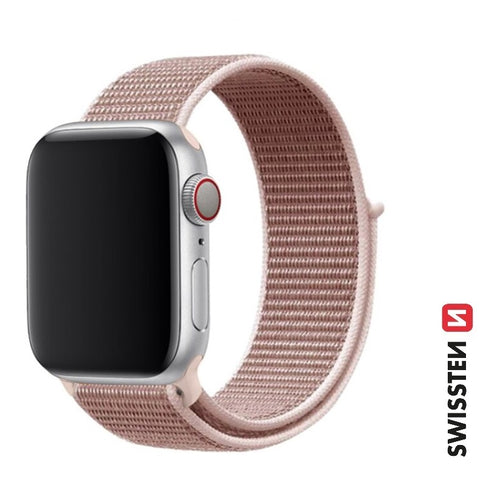 Swissten Apple Watch 42-49mm Nylon Band - 46000714 - Rose Gold