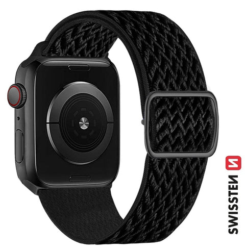 Swissten Apple Watch 42-49mm Nylon Band - 46000715 - With Buckle - Black