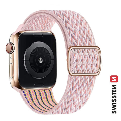 Swissten Apple Watch 42-49mm Nylon Band - 46000717 - With Buckle - Pink