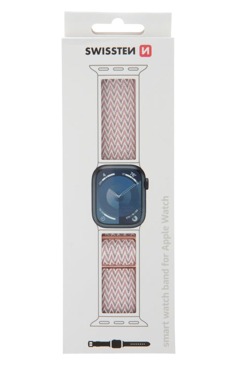 Swissten Apple Watch 42-49mm Nylon Band - 46000717 - With Buckle - Pink