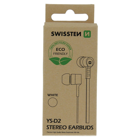 Swissten YS-D2 Earphones - 51106001ECO - Eco Packing - White