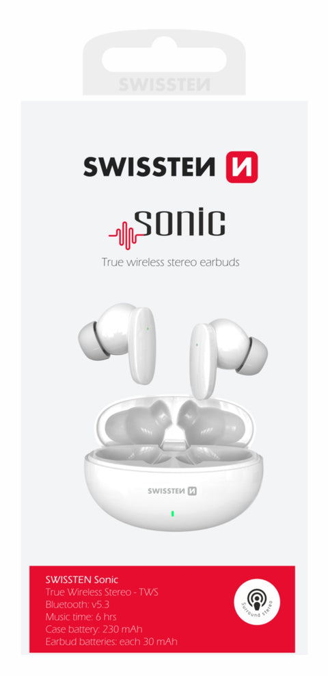 Swissten TWS Sonic Earphones - 54400210 - White