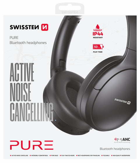 Swissten Pure Active Noise Cancelling Headphones - 54400221- Black
