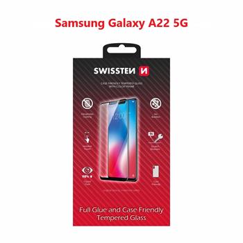 Swissten SM-A226B Galaxy A22 5G Tempered Glass - 54501797 - Full Glue - Black