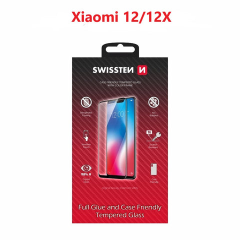 Swissten Xiaomi 12 (2201123G)/12X (2112123AC) Tempered Glass - 54501820 - Full Glue - Black