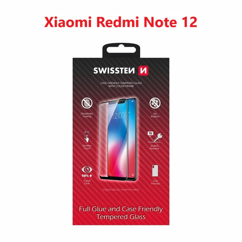 Swissten Xiaomi Redmi Note 12 4G (23021RAAEG) Tempered Glass - 54501838 - Full Glue - Black