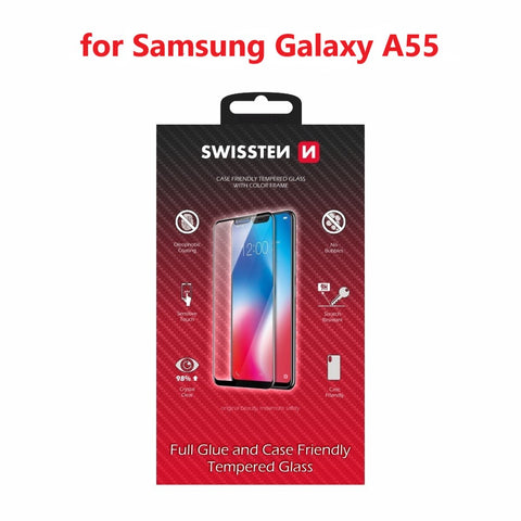 Swissten Samsung Galaxy A55 Tempered Glass - 54501849 - Full Glue - Black