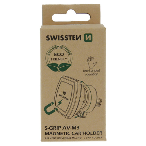 Swissten p M3 Magnetic Air Vent Car Holder - 65010307ECO - Eco Packing - Black
