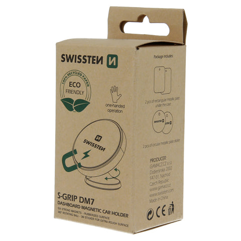 Swissten S-Grip DM7 Magnetic Car Holder - 65010421ECO - Eco Packing - Black