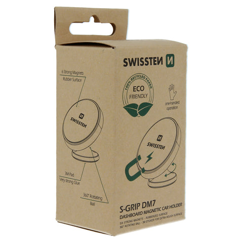 Swissten S-Grip DM7 Magnetic Car Holder - 65010421ECO - Eco Packing - Black