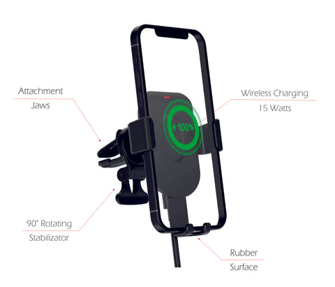 Swissten S-Grip GW1-AV5 Wireless Gravity Air Vent Car Holder (15W) - 65010608 - Black