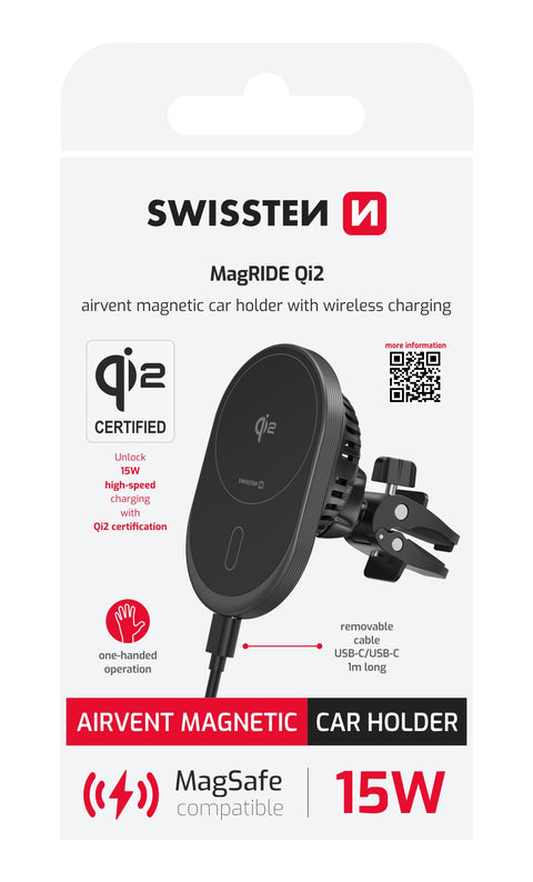 Swissten MagRide Airvent Wireless Car Holder - 65010612