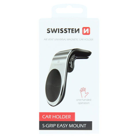 Swissten S-Grip Easy Mount Magnetic Air Vent Car Holder - 65010701 - Silver
