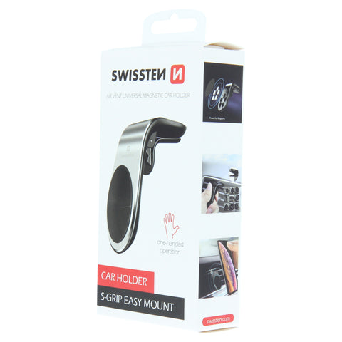 Swissten S-Grip Easy Mount Magnetic Air Vent Car Holder - 65010701 - Silver