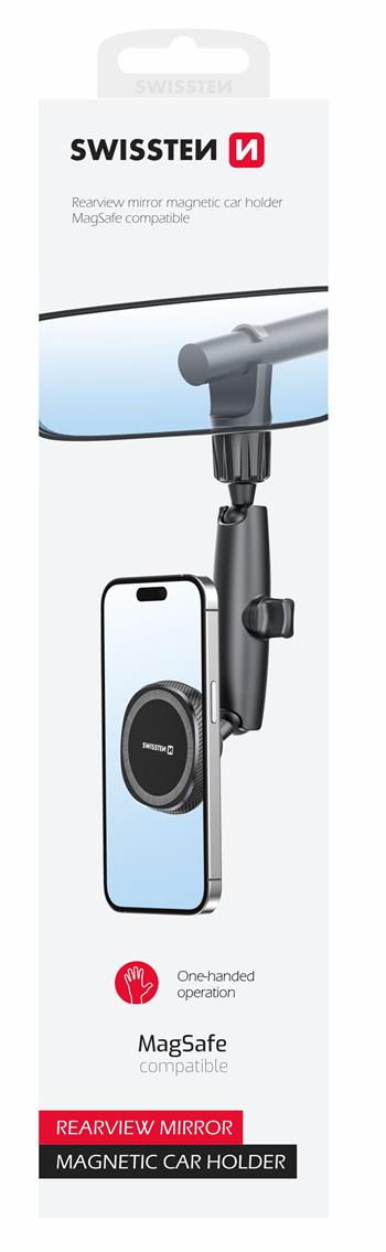 Swissten Rearview Mirror Magnetic Car Holder - 65010710 - Black